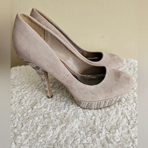 Society 86- Taupe heels with rhinestones
